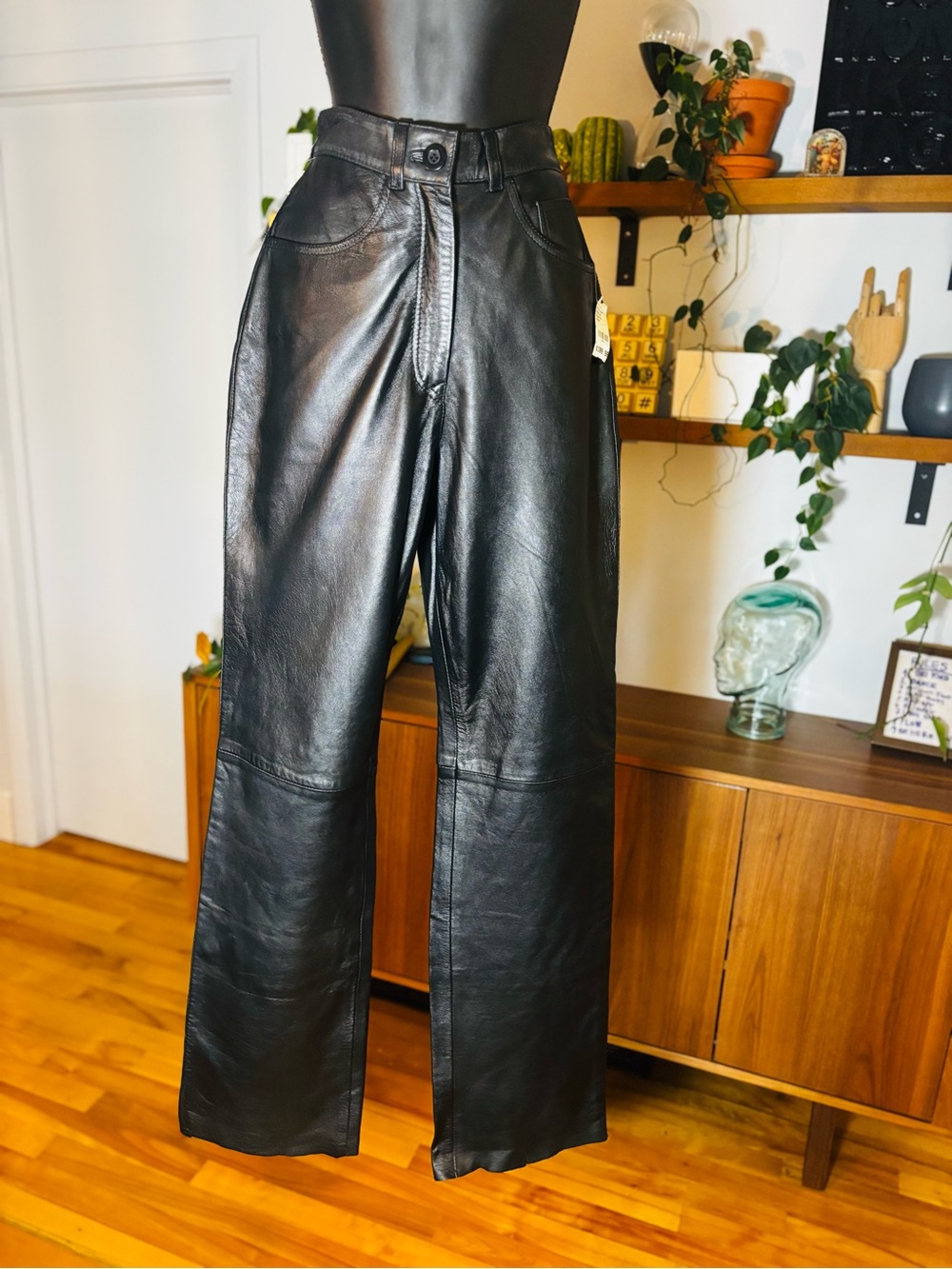 NWT Oscar Leopold 100% Genuine Lambskin Leather Pants – Trendy Wide Leg Fit